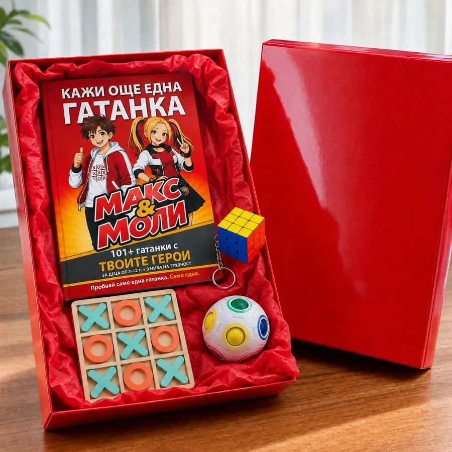 Подаръчна кутия Макс и Моли с книга и играчки